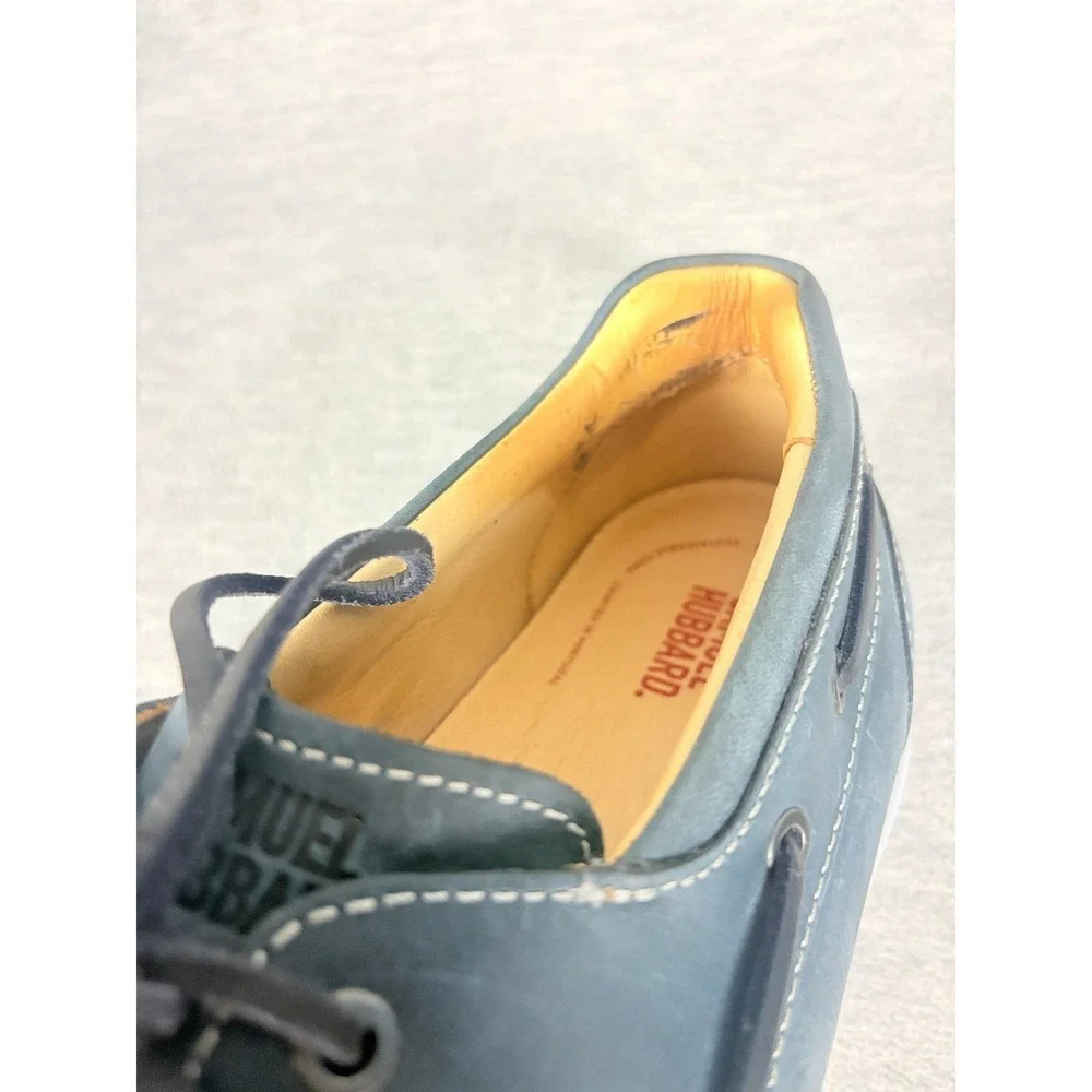 Samuel Hubbard New Endeavor Boat Shoes Driftwood Blue Leather Mens 9.5 Wide